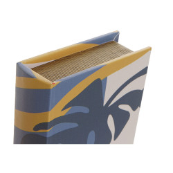 Caja Decorativa DKD Home Decor Lienzo Tropical Madera MDF (21 x 7 x 30.5 cm) (3 pcs) (2 pcs)