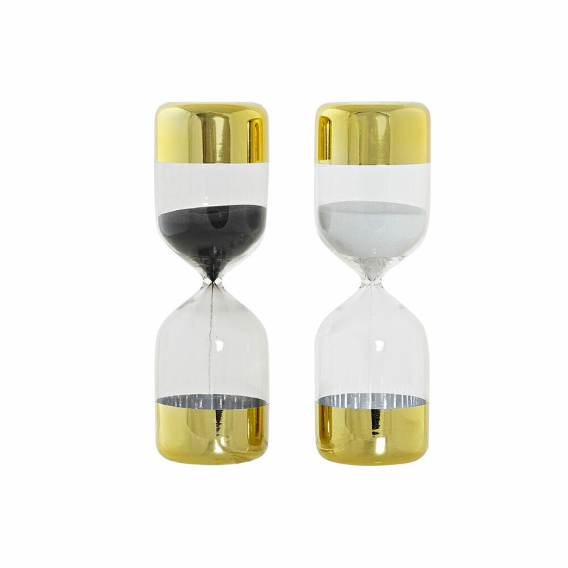 Reloj de Arena DKD Home Decor Dorado Cristal (6.5 x 6.5 x 20.5 cm) (2 pcs)